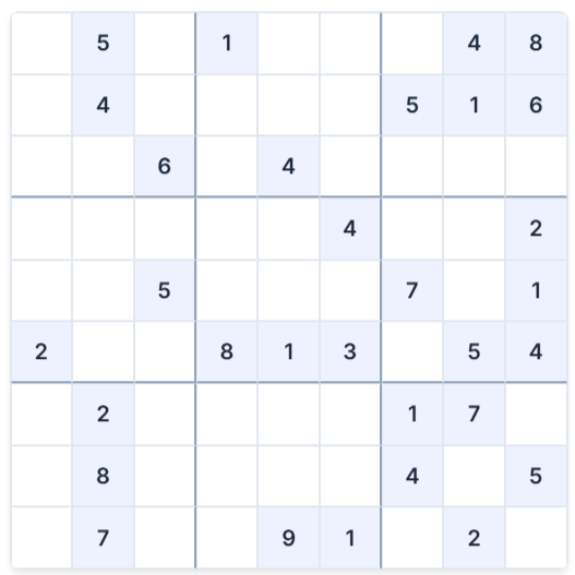 Example of a medium Sudoku puzzle